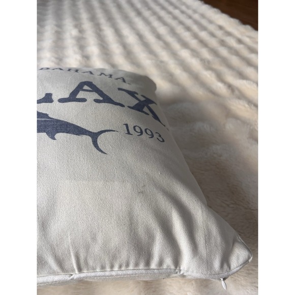 Tommy Bahama Relax Throw Pillow Blue on White Swordfish Nautical Indoor Outdoor - Picture 3 of 11